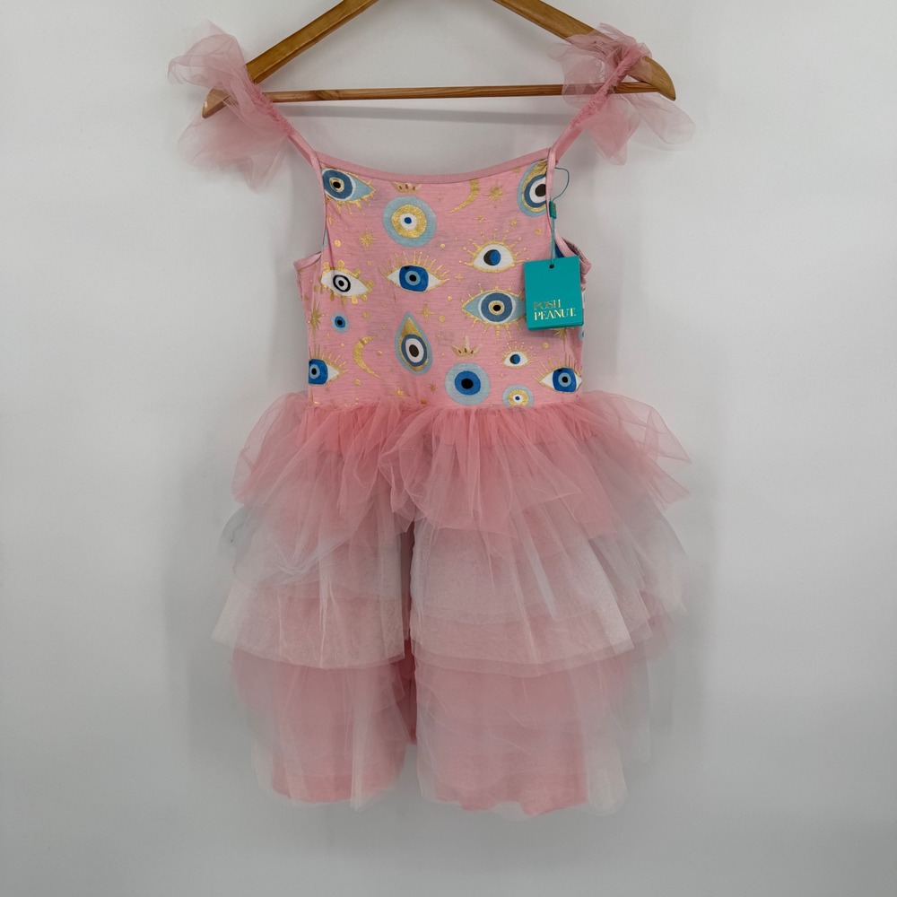 Posh Peanut Girls Pink Evil Eye Celestial Tulle Tutu Dress Size 10Y-12Y